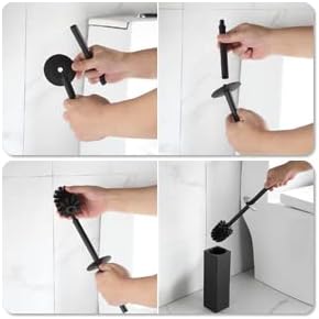 Square Toilet Brush with Holder,Stainless Steel Toilet Bowl Brush and Holder for Bathroom,2PACK