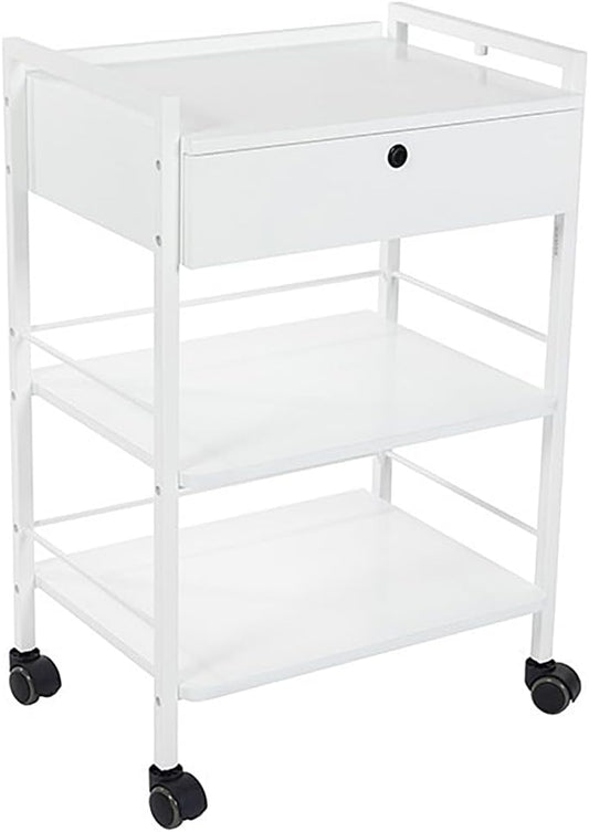 SKINACT Pro Single Drawer Cart Pro Medical Dental Mobile Utility Cabinet & Cart with Steel Frame and One Drawer