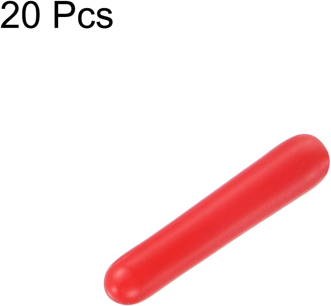 uxcell 20pcs Rubber End Caps 1.3mm ID Vinyl Round Tube Bolt Cap Cover Thread Protectors Red