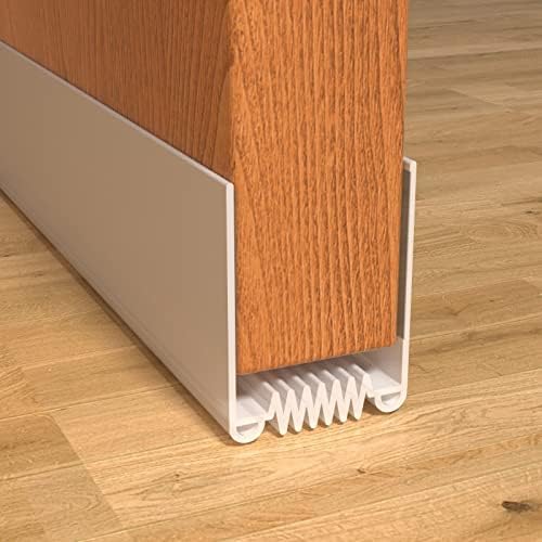 Weather Stripping Door Seal, 39' Length Cuttable, Strong Adhesive Door Sweep for Exterior and Interior Doors (White)