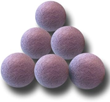 Woolzies Wool Dryer Balls Organic Big Wool Spheres Best Fabric Softener | 6-Pack XL Dryer Balls for Laundry is Made with New Zealand Wool | Use Laundry Balls for Dryer with Essential Oils (Lavender)