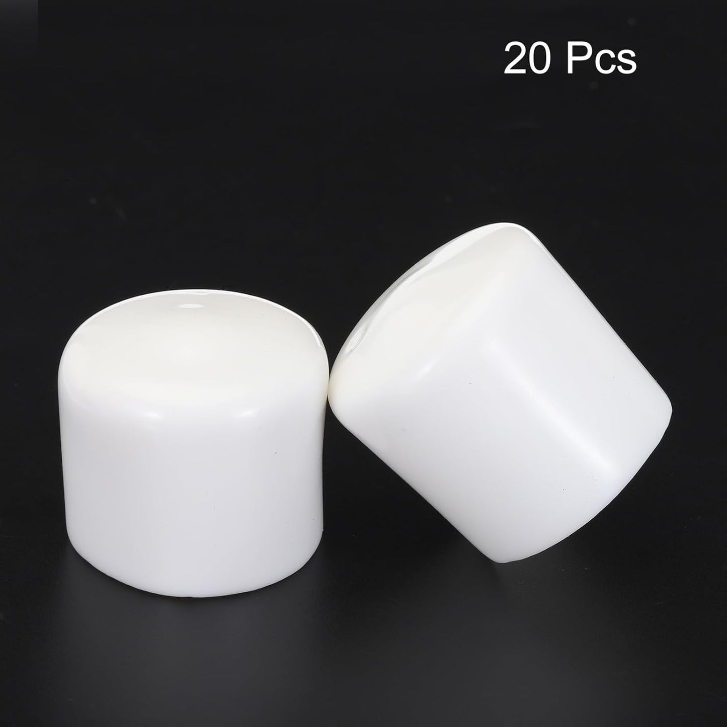 uxcell 20pcs Rubber End Caps 29mm ID Vinyl Round Tube Bolt Cap Cover Screw Thread Protectors White