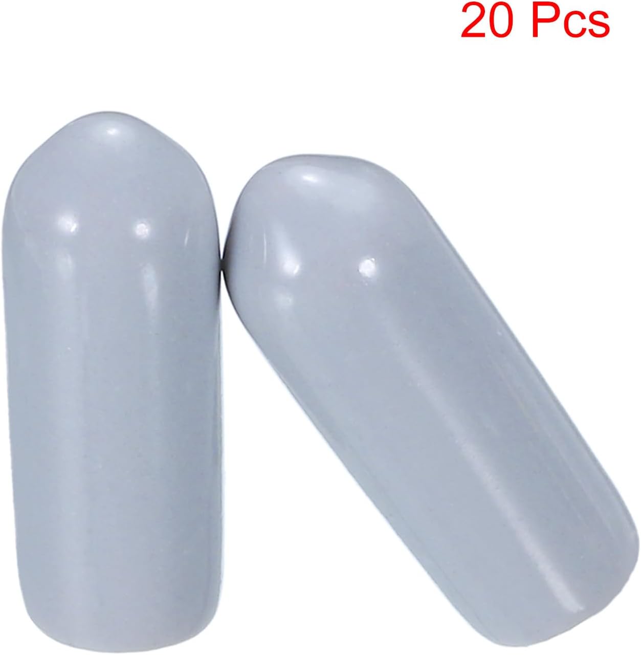 uxcell 20pcs Rubber End Caps 5mm(3/16") ID Vinyl PVC Round Tube Bolt Cap Cover Screw Thread Protectors Grey