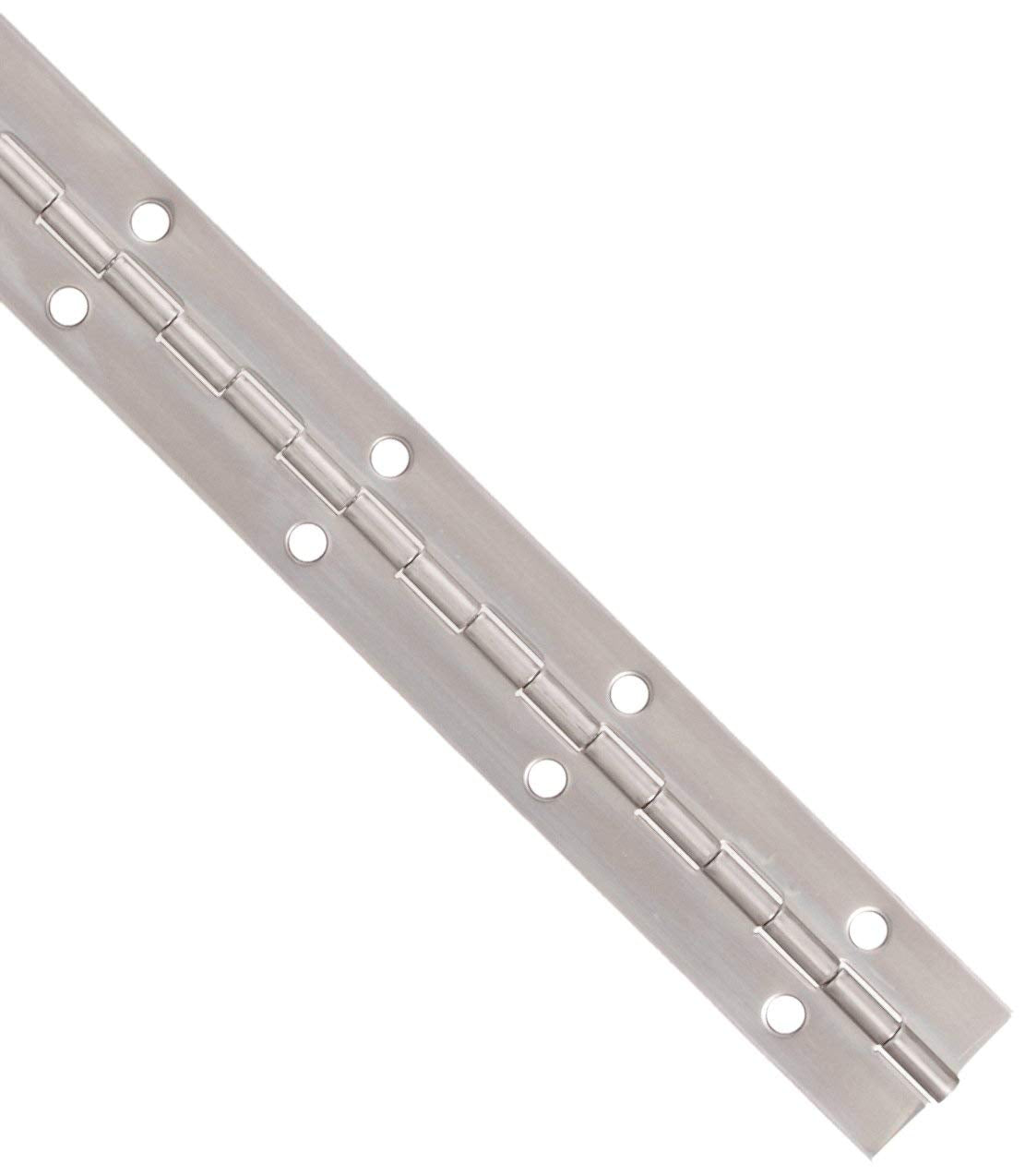 Stainless Steel Continuous Hinge with Hole, Bright Annealed Finish (1 Foot, 3 Inches)