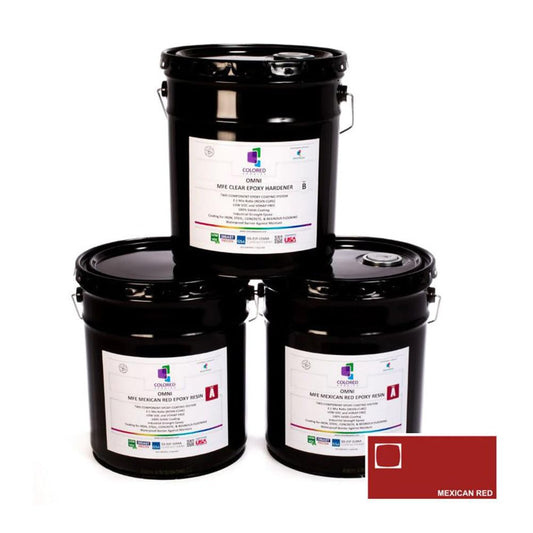 Colored Epoxies Mexican Red Epoxy Resin Coating Made with Beautiful and Vibrant Pigments, 100% Solids, for Garage Floors, Basements, Concrete and Plywood. 15 Gallon