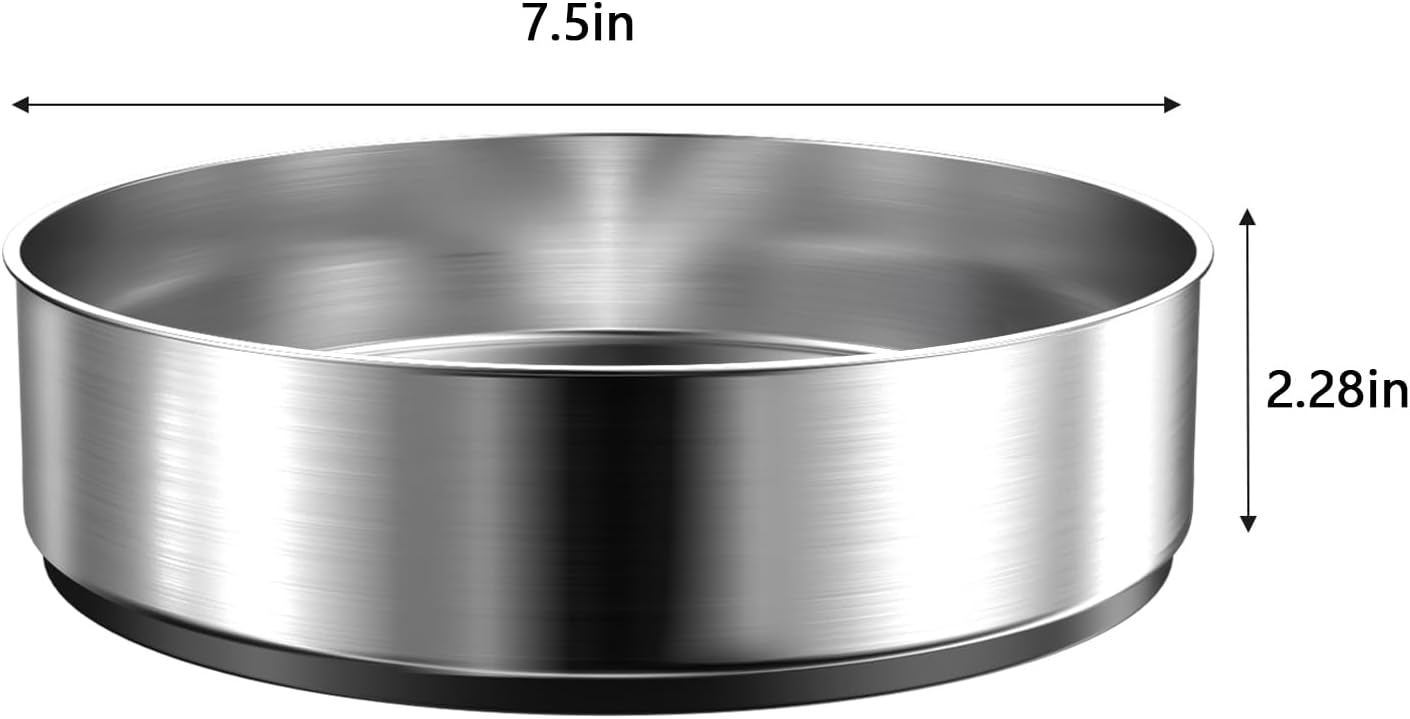 VAEHOLD Lazy Susan Turntable Spice Rack Organizer for Kitchen Cabinet, Storage Tray for Fruit, Snacks, Salad - Organizer for Cupboard, Pantry, Bathroom, Table, Cosmetic (Silver, 7 1/2‘’)