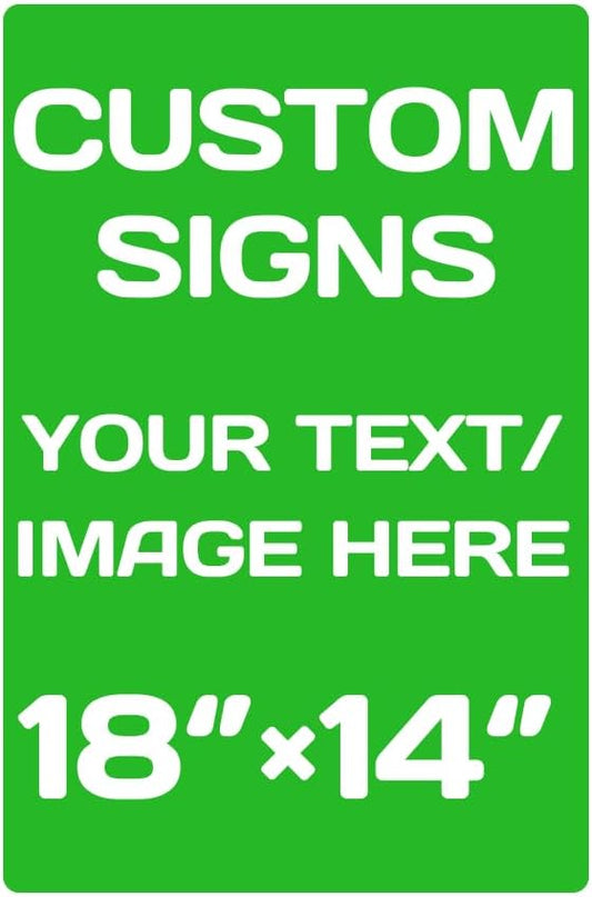 Personalized Aluminum Weatherproof Metal Signs - Multiple Sizes, Custom Text & Picture, Hazard, Garden, Custom Door Signs