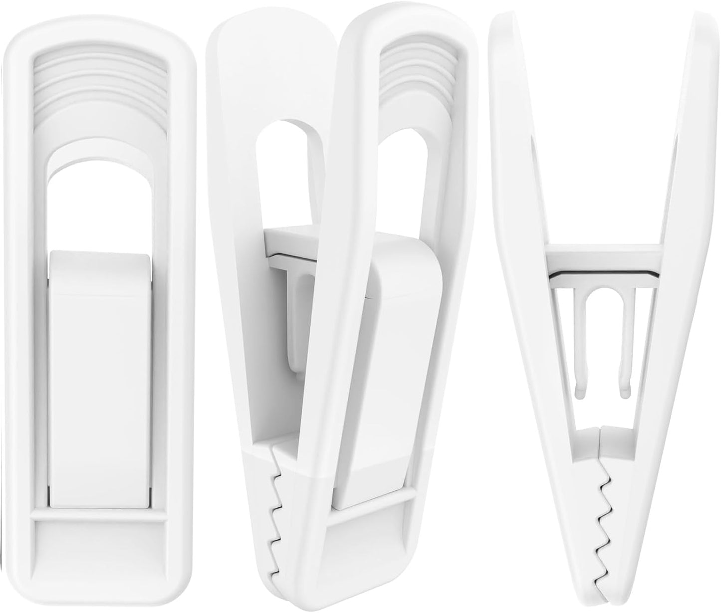 Hanger Clips for Velvet Hangers (White, 40 PCS), Non-Slip Plastic Clips Pant Skirt Hanger Clips for Flocking Hangers