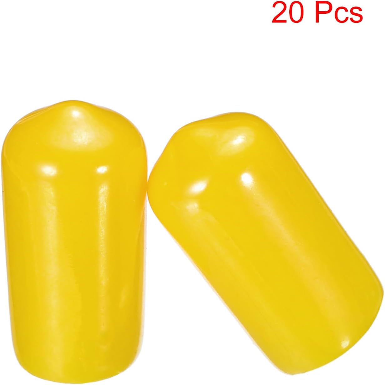 uxcell 20pcs Rubber End Caps 10mm(3/8") ID Vinyl PVC Round Tube Bolt Cap Cover Screw Thread Protectors Yellow