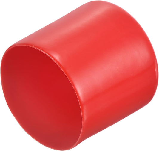 uxcell 20pcs Rubber End Caps 50mm ID Vinyl Round Tube Bolt Cap Cover Thread Protectors Red