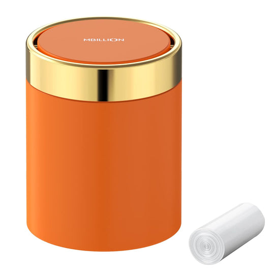 Mini Trash Can with Lid, Desktop Small Trash Can Recycling Bin Cute Metal Garbage Can for Tabletop Countertop Use,Stainless Steel 0.4Gal/1.5L Waste Bin for Office Parlor Car Bedroom,Swing Lid Open