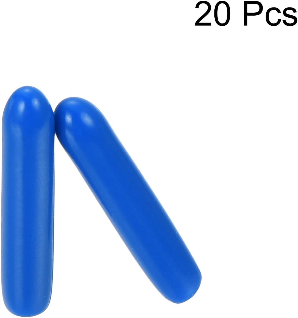 uxcell 20pcs Rubber End Caps 2.5mm ID Vinyl PVC Round Tube Bolt Cap Cover Screw Thread Protectors Blue