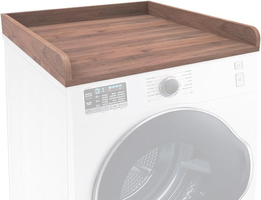 Washer Dryer Countertop Only,Edge Rails-27.5" Depth*27.5" Width Laundry Room Organization,High-Adhesion Non-Slip Protective Layer,with Edge Rails (Walnut)