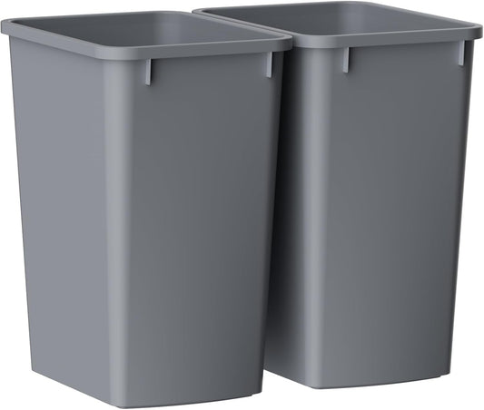 ROOMTEC 35QT Kitchen Trash Can, Lightweight and Sturdy Slim Trash Can, Wastebaskets for Office, Workspace, Kitchen, Bathroom, 2 Packs
