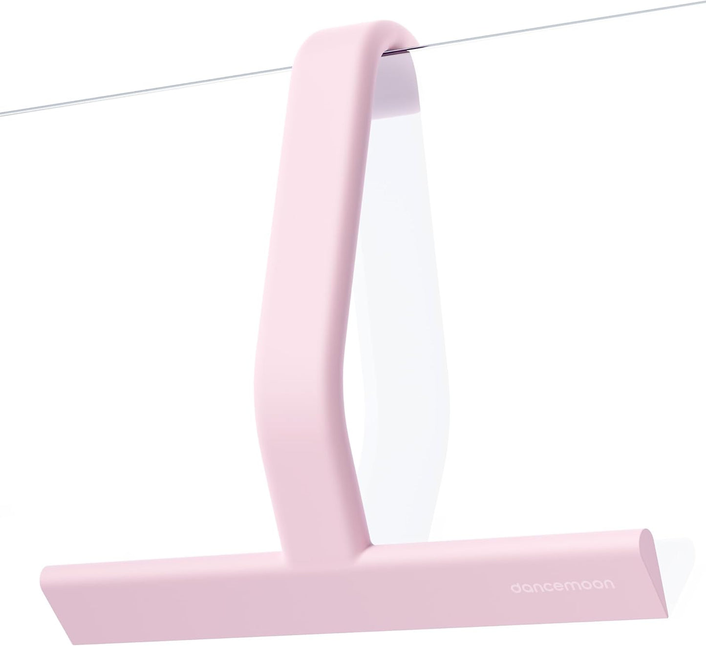 dancemoon JustHang Shower Squeegee for Glass Doors, All-one-Piece Silicone with Built-in Hook Design for Easy Hanging and Cleaning, 10 Inch Pink