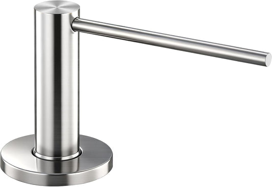 GAPPO Soap Dispenser for Kitchen Sink, Built in Sink Soap Dispenser, Brushed Nickel Stainless Steel Pump Head, Lotion Dispenser with Refillable 17 OZ Bottle