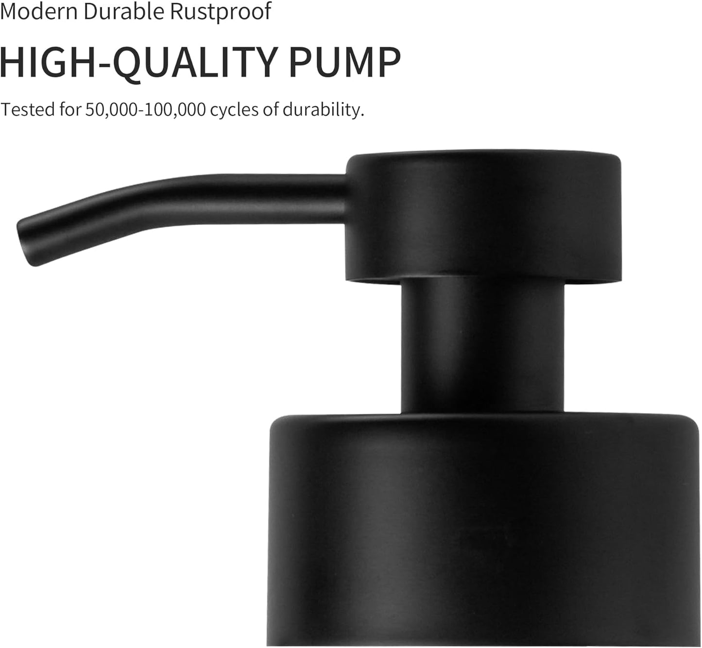 Enra Foaming Soap Dispenser with Window,12oz Bathroom Hand Soap Dispenser with Stainless Steel Foam Pump, Modern Thick Glass Refillable Bottle for Bathroom Kitchen (Black Foam Dispenser)