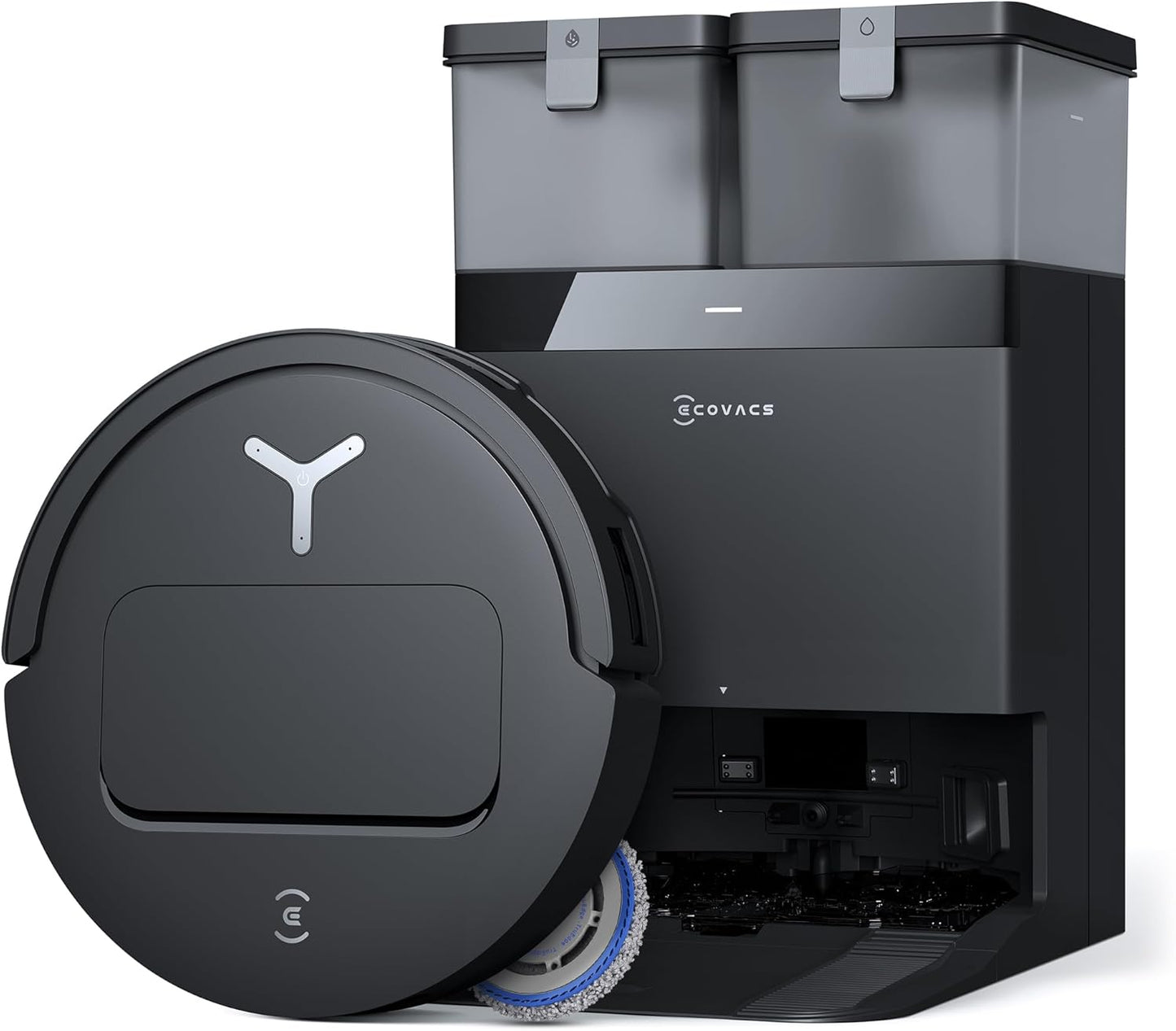 ECOVACS DEEBOT T50 PRO Omni Robot Vacuum and Mop, 3.19” Ultra-Slim, 15,000Pa Suction, ZeroTangle 2.0, TruEdge 2.0, AIVI 3D Obstacle Avoidance, Auto Mop Wash & Dry, Self-Emptying, Ideal for Pet Hair