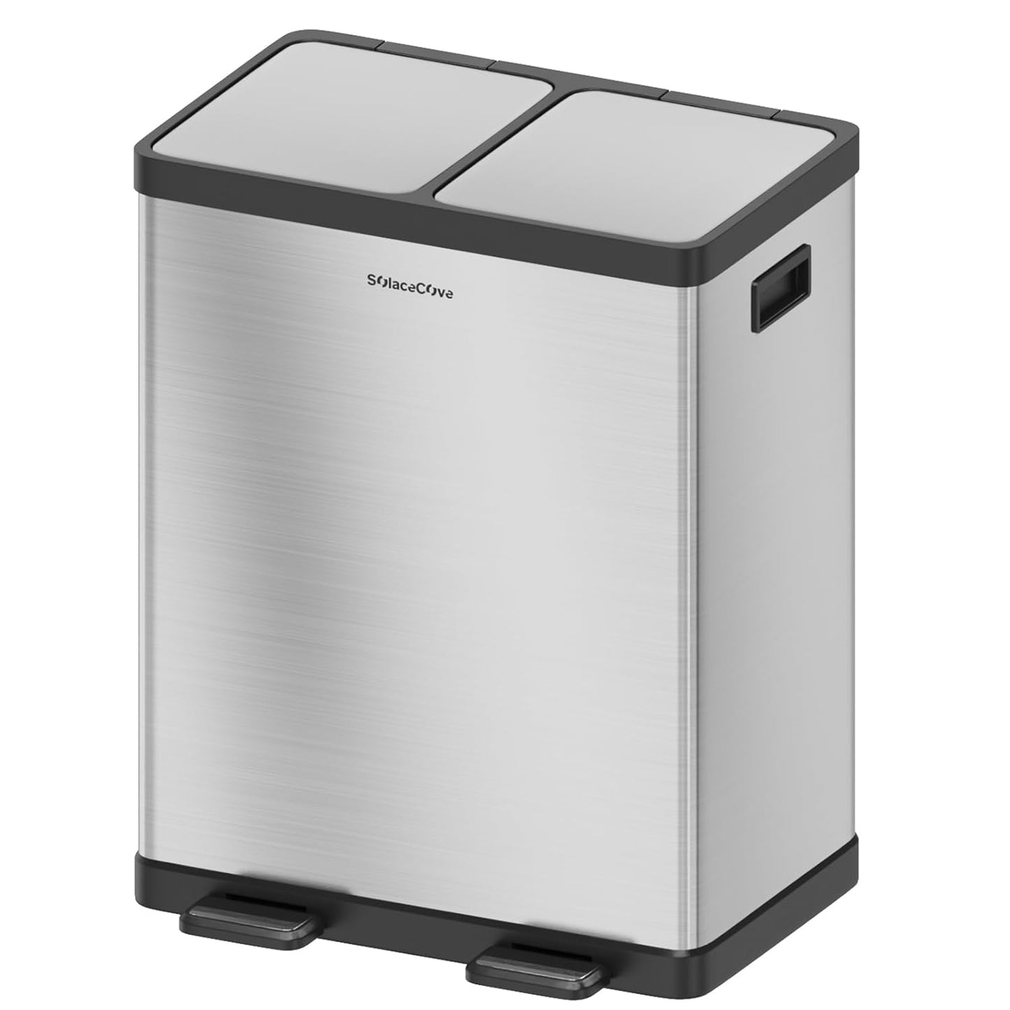 Kitchen Trash Can, 2 x 8 Gallon (2 x 30 L) Dual Trash Can, Garbage Can for Kitchen, Trash and Recycle Bin Combo, Fingerprint Resistant, Soft-close Lid,Odor-Proof and Brushed Stainless Steel