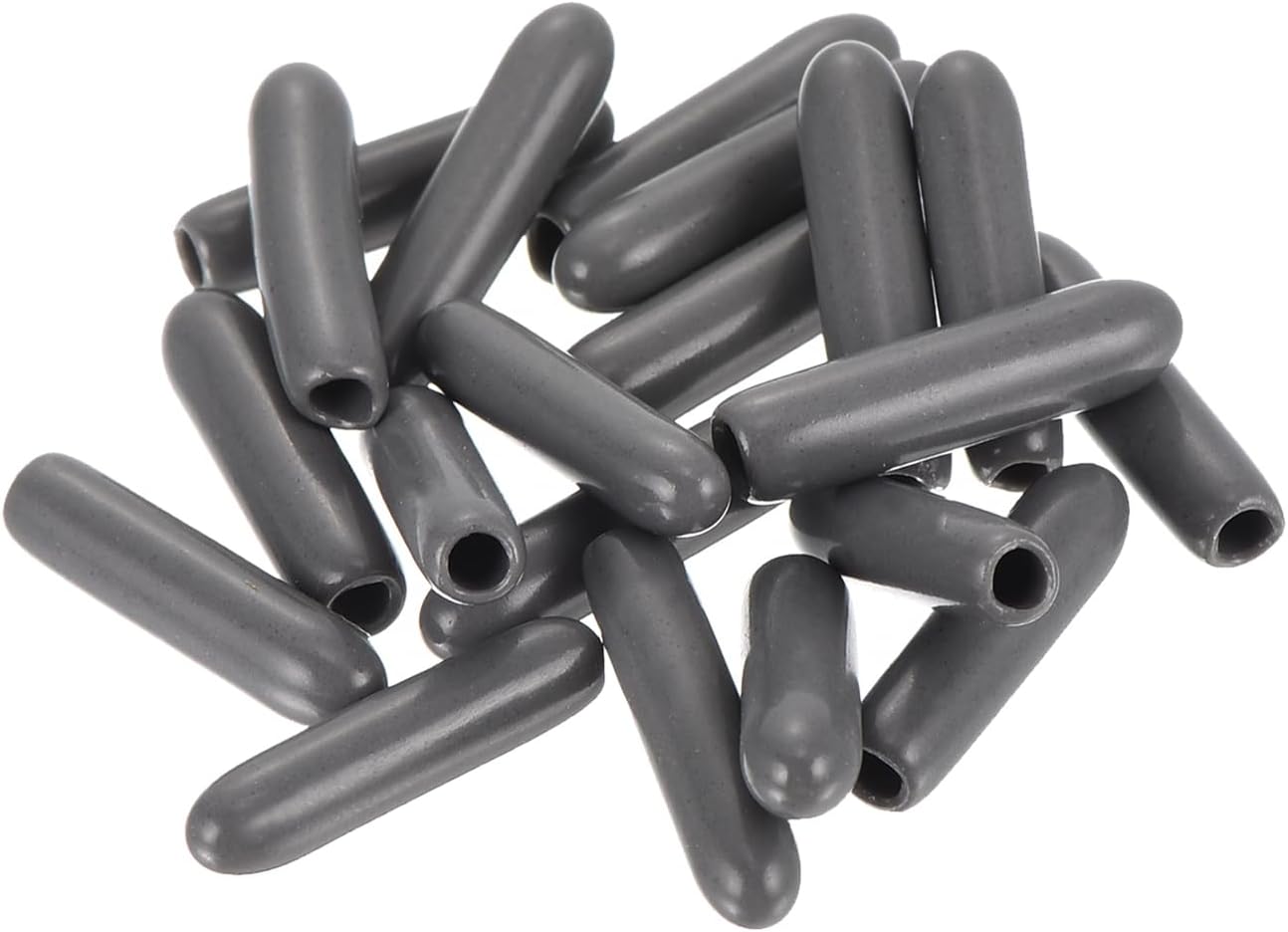 uxcell 20pcs Rubber End Caps 2mm(1/16") ID Vinyl PVC Round Tube Bolt Cap Cover Screw Thread Protectors Dark Grey