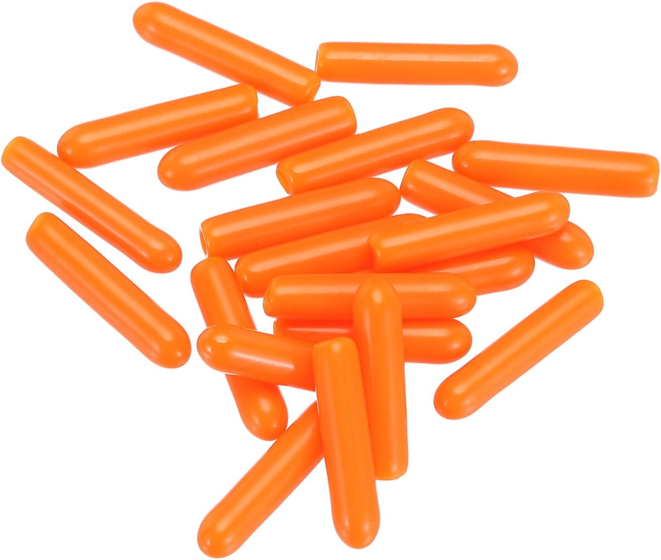 uxcell 20pcs Rubber End Caps 2mm(1/16") ID Vinyl PVC Round Tube Bolt Cap Cover Screw Thread Protectors,Orange