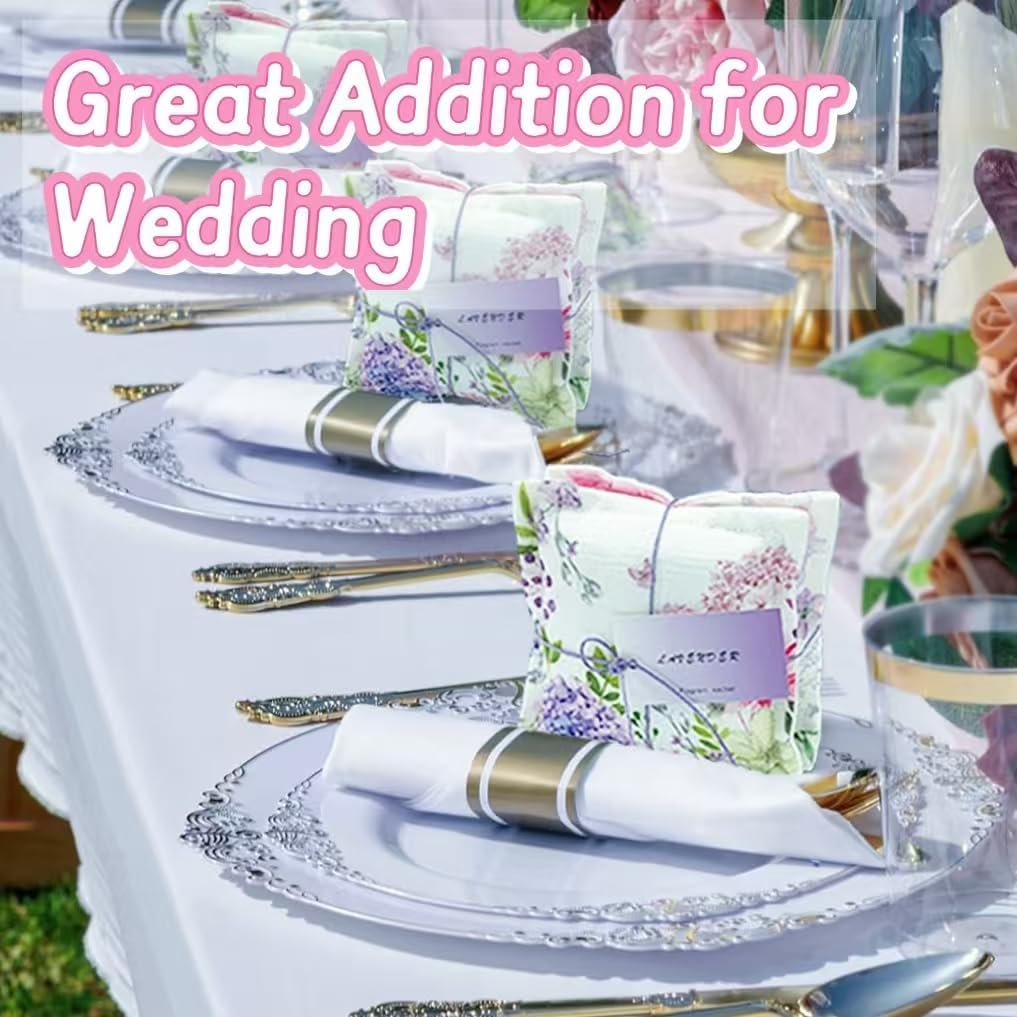 AUCUDA 4 Packs Lavender Scented Sachets Bags for Drawers and Closets, Autumn Long-Lasting Fragrance Packets Mesh Pillow for Fall, Farmhouse, Bedroom, Handcrafted Potpourri Organza Dried for Clothes.