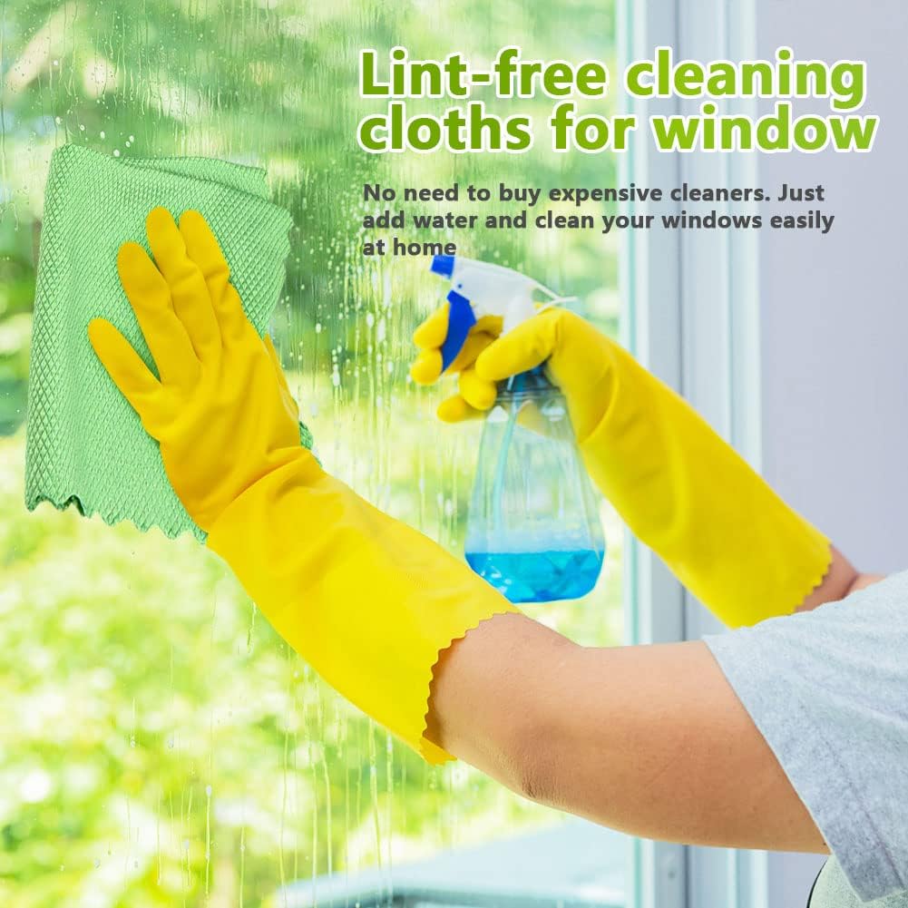 HOMEXCEL Microfiber Glass Cleaning Cloths-6PK, 16"x14" Lint Free Window Cleaning Cloth, Glasses, Mirrors, Screens, Stainless Steel, Premium Microfiber Wipes for Cleaning, Glass and Window Cleaner