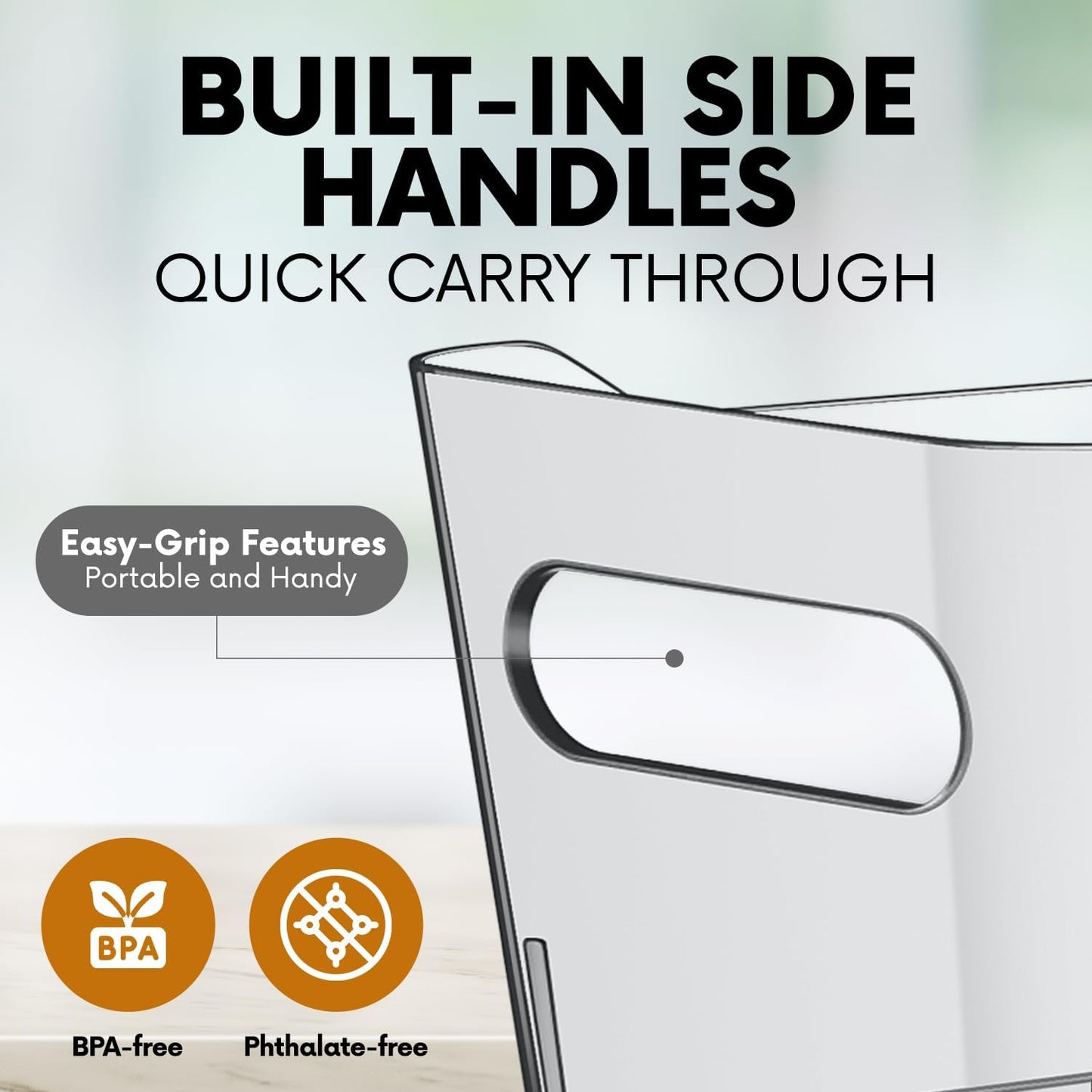 Plastic Clear Storage Bins with Labels, Home Freezer Refrigerator Pantry Organizers and Storage Containers Fridge Organizer Bins Kitchen Organization Cabinet Medicine Bin for organizing