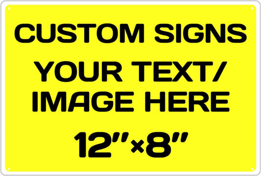 Personalized Aluminum Metal Signs - Weatherproof, Custom Text & Picture, Multiple Sizes, Ideal for Hazards, Gardens, Doors & Businesses