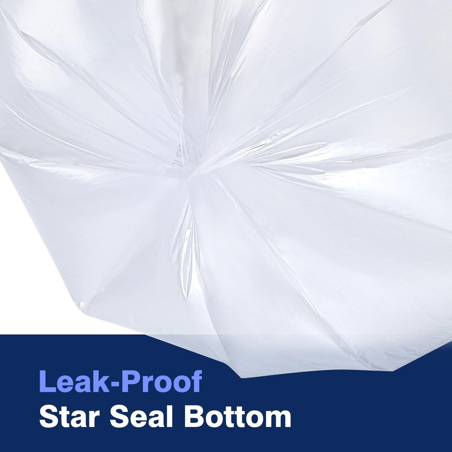 20-30 Gallon Trash Can Liners, 500 Count High Density Garbage Bags, 30'' x 37'', Clear, for Outdoor, Bathroom, Office, Recycling, Janitoria, Commercial and Industrial Use