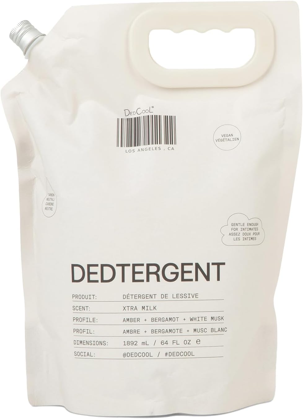 DedCool Liquid Laundry Dedtergent | Xtra Milk | Luxurious Fragrance Detergent | Removes Stains | Infused with Natural Essential Oils | Non-Toxic | 120 Washes | 64 fl oz