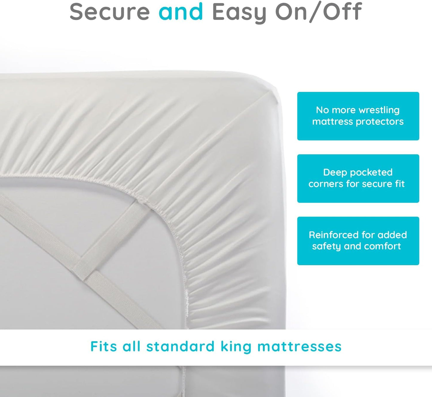 PUREgrace Tencel Mattress Protector (King) – Waterproof, Noiseless Cover, Soft and Breathable with Deep-Pocketed Corners for Secure Fit