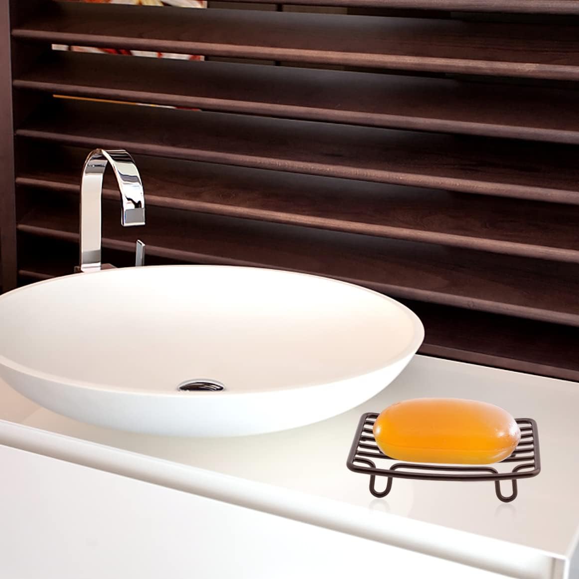 Bar Soap Dish Holder for Shower Bathroom Stainless Steel Rust Proof Self Draining, Bronze-1 Pack