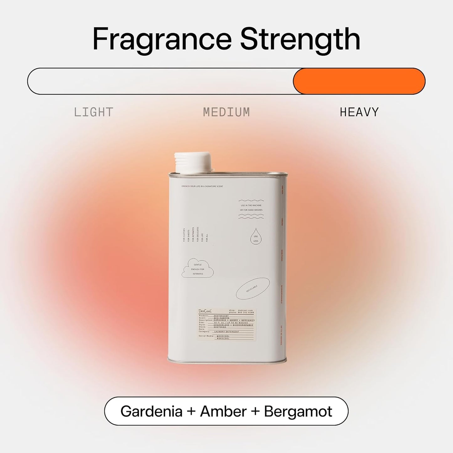 DedCool Liquid Laundry Dedtergent | Red Dakota | Bold Woody Luxurious Fragrance Detergent | Removes Stains | Infused with Natural Essential Oils | Non-Toxic | 60 Washes | 32 fl oz