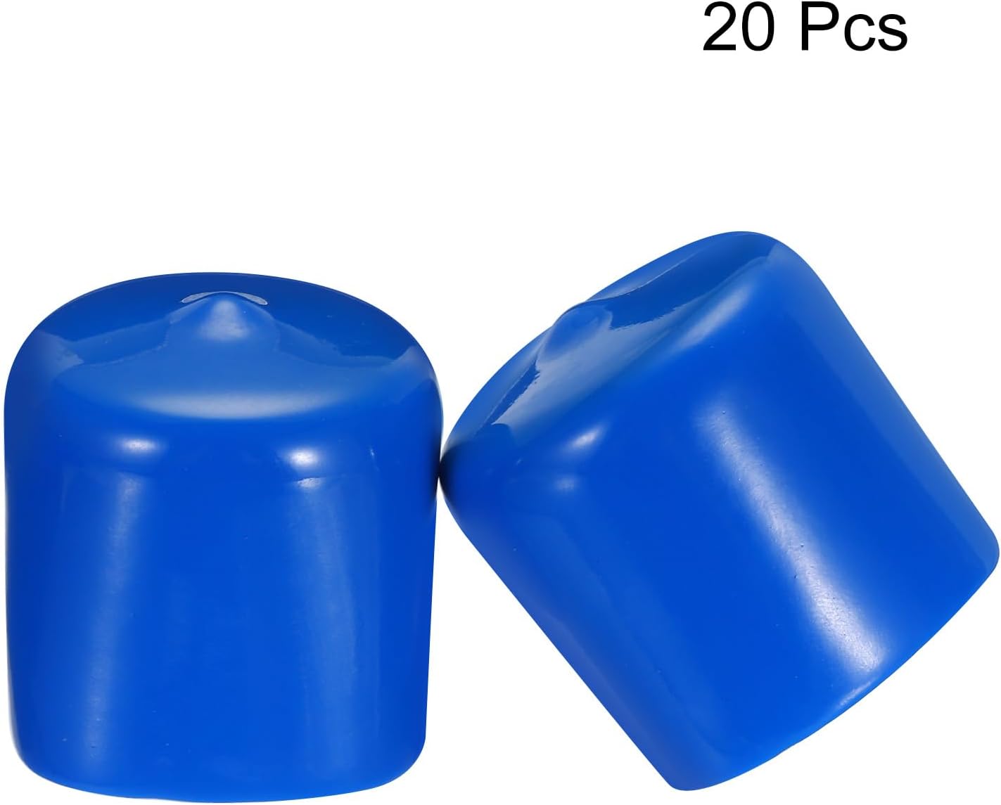 uxcell 20pcs Rubber End Caps 36mm ID Vinyl PVC Round Tube Bolt Cap Cover Screw Thread Protectors Blue