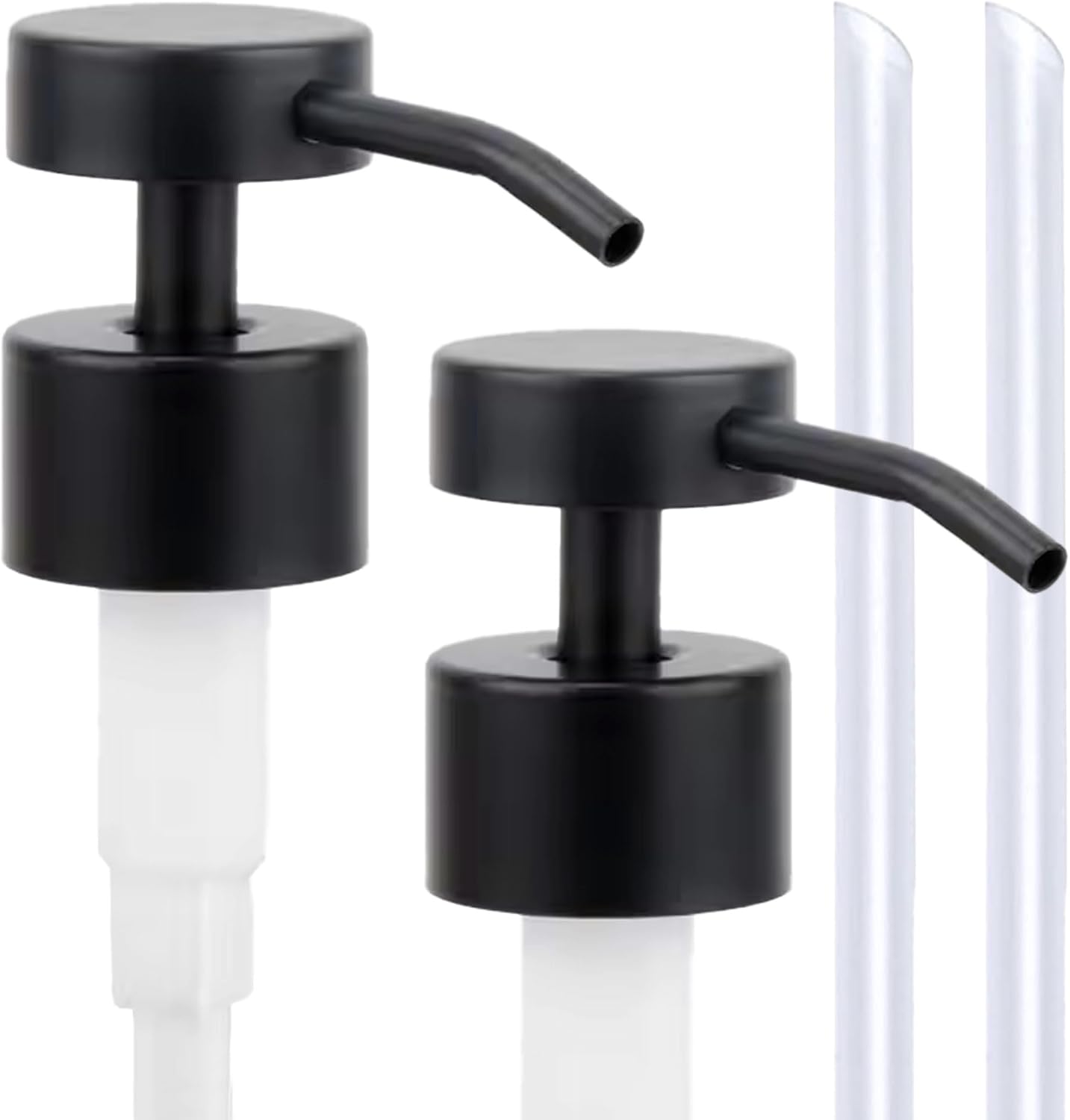 Stainless Steel Soap Dispenser Pump Head Replacement 2 Pack, 28/400 Threads Standard Size, for Bathroom and Kitchen (Matte Black)