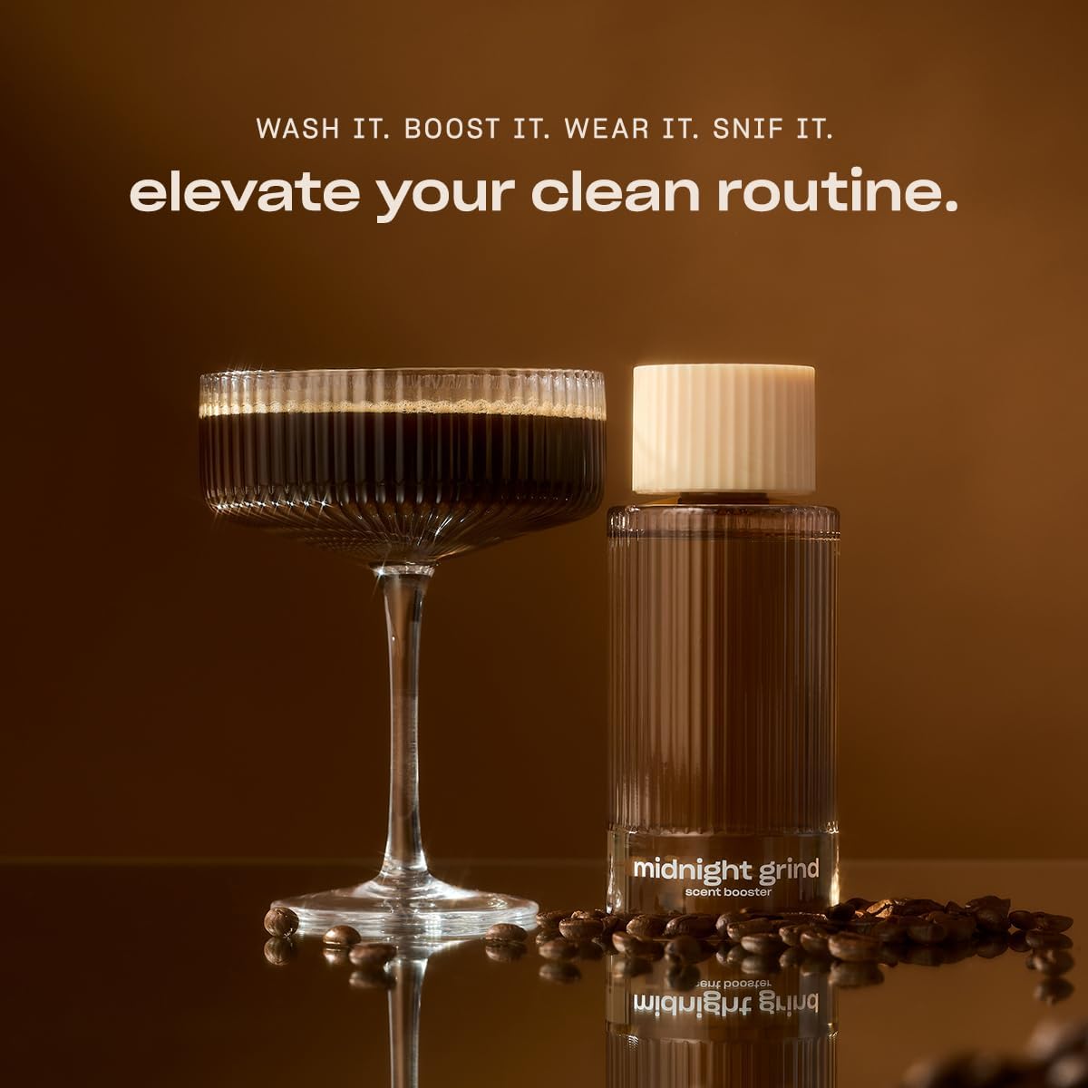 Snif Midnight Grind Scent Booster, Bold, Rich Espresso Scent, 25 Loads, Non-Irritating to Skin, Clean, Non-Toxic, Vegan, Cruelty Free, 8.5oz