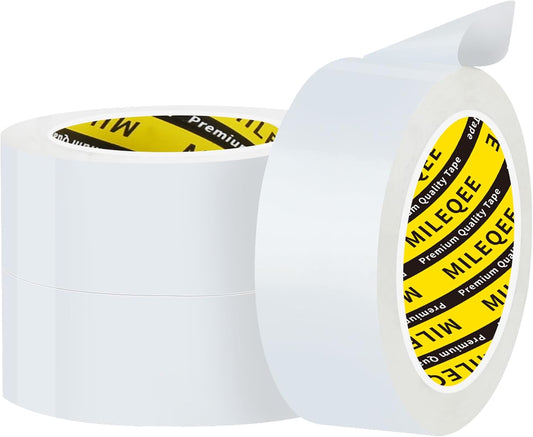 3Pack MILEQEE Window Weather Stripping Door Seal Tape White, 1in x 33FT, Automotive Weatherstrip Adhesive Seal Strip for Car Auto Trunk, Weatherproof Gap Sealing Sealer Draft Blocker, Easy Removal