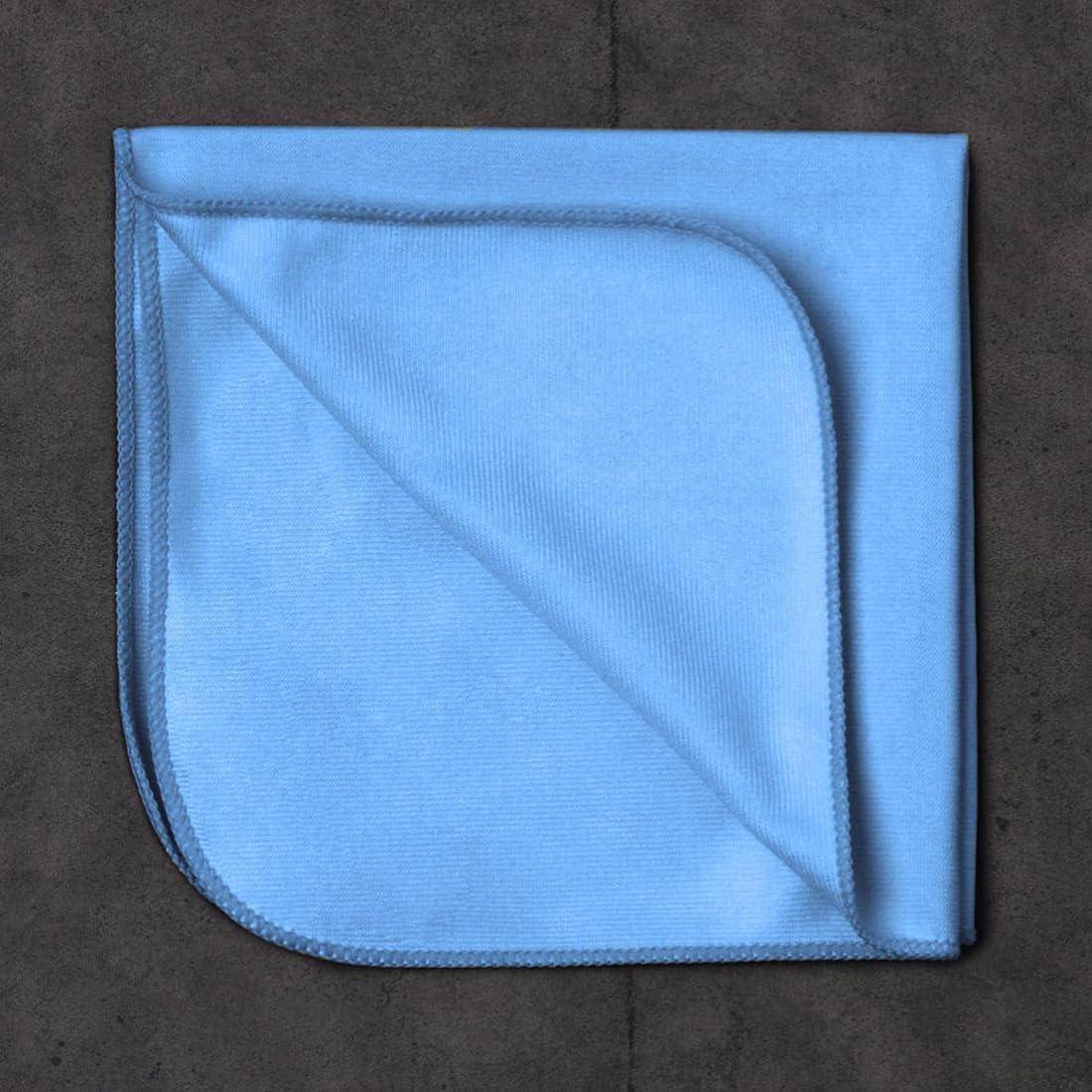 Mr. Lustre Microfiber Glass Cleaning Towels for Cars – 16 x 16 in, Ultra-Fine, Streak-Free, Lint-Free, Scratch-Free Auto Detailing Cloths, Window & Car Towel, Removes Water Spots, Blue (6-Pack)