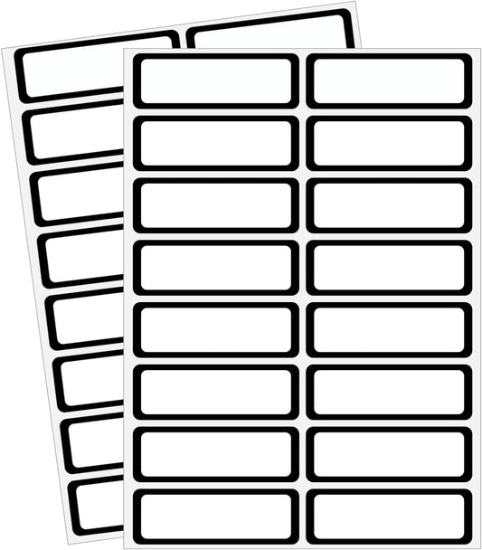 STARLIBOO Color-Coding Removable Labels, Rectangular 1 x 3"" Freezer Labels for Organizing, Tear-Resistant No Residue, Removable Labels for Food Containers (240Pcs), Black Border