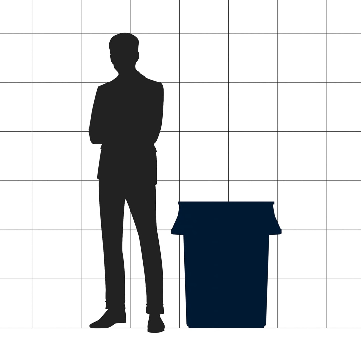 44 Gallon Black Round Commercial Trash Can