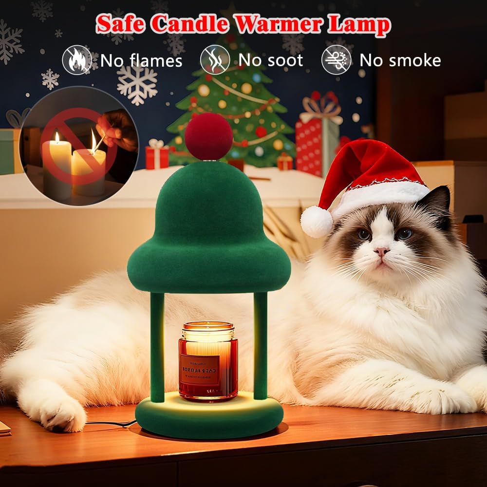 Fuzzy Candle Warmer Lamp with Timer, Dimmable Wax Warmer Lamp, Candle Melter Lamp for Jar Candles, Christmas Birthday Gifts for Mom Women