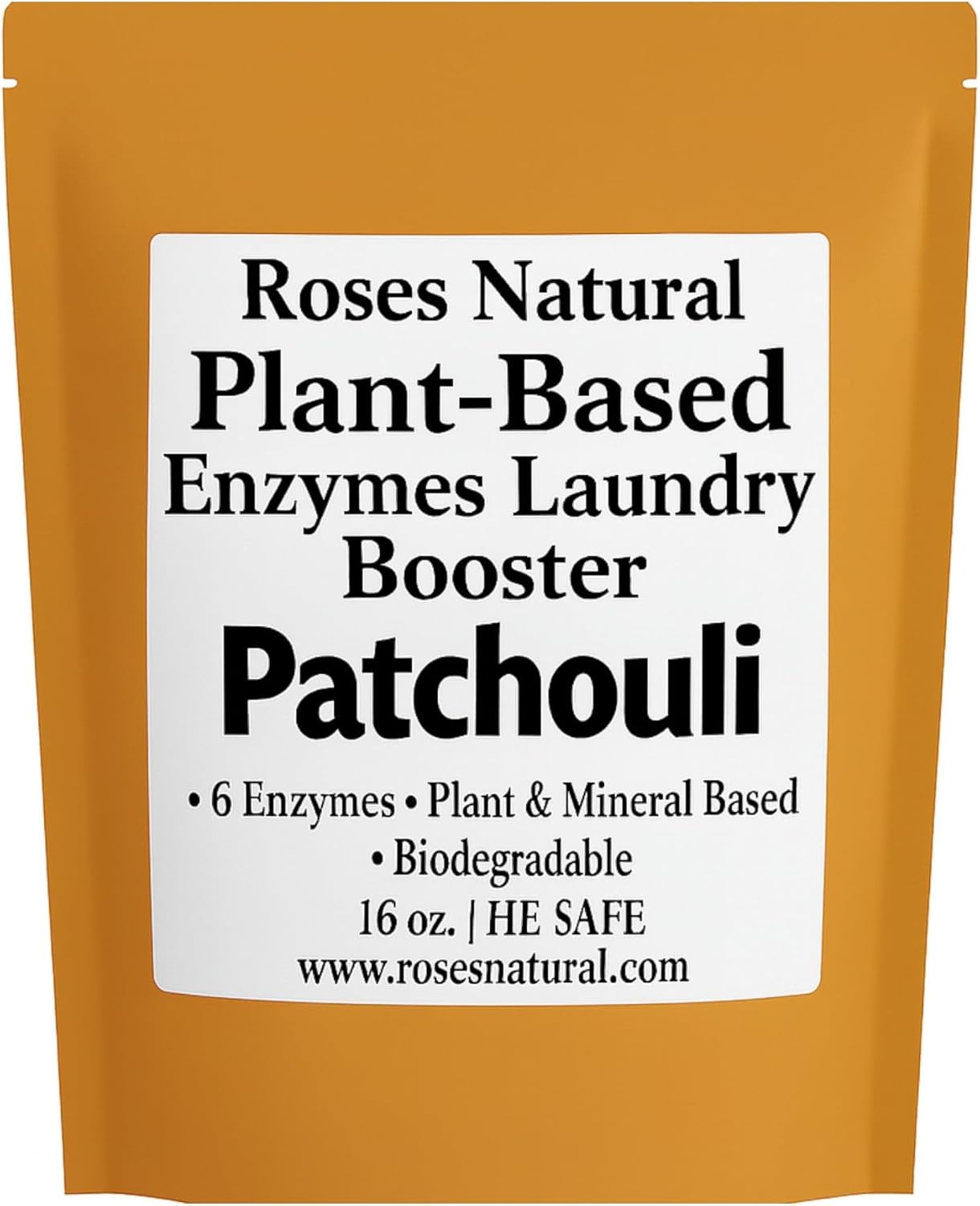 Natural Enzyme Laundry Booster – Patchouli | 6 Enzymes | Deep Clean System | Earthy Essential Oil Scent, Biodegradable, HE Safe, Eco-Friendly Laundry Additive | 16 oz | Made in USA