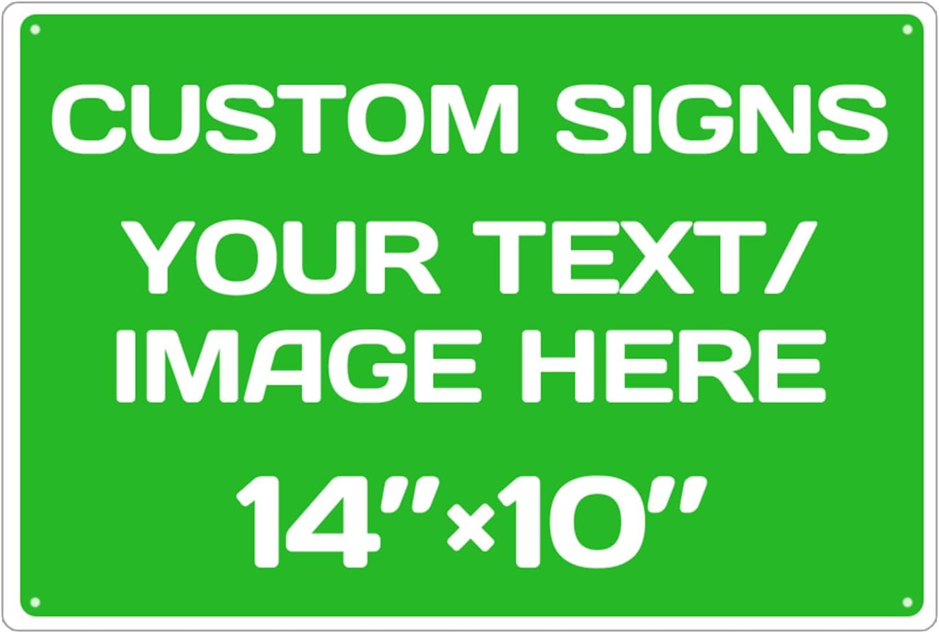 Personalized Aluminum Weatherproof Metal Signs - Multiple Sizes, Custom Text & Picture, Hazard, Garden, Custom Door Signs