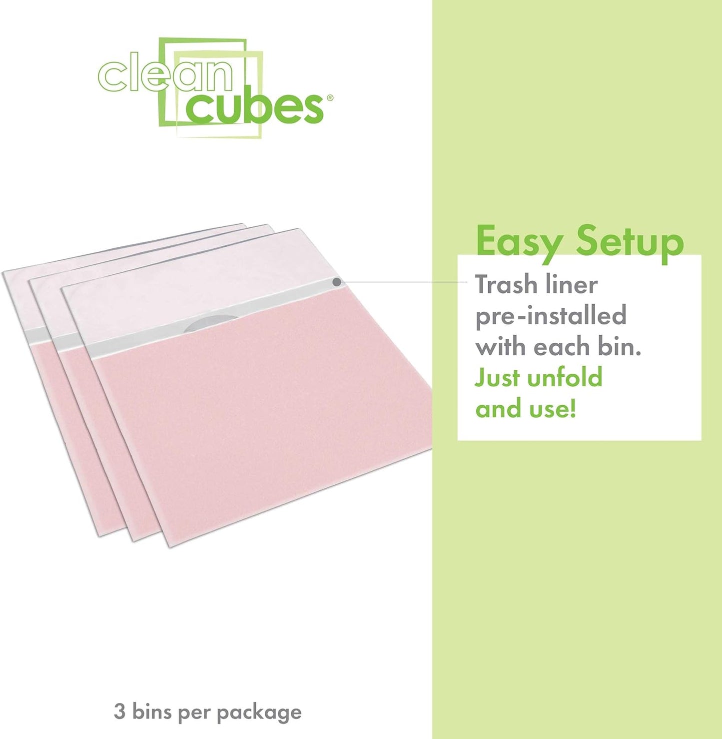 13 Gallon Disposable Pop-Up Trash Cans (3-Pack) with Fitted Bags – Foldable Garbage & Recycling Bins for Parties, Events & Kitchen (Pink, 17" H x 13.5" W x 10" D)