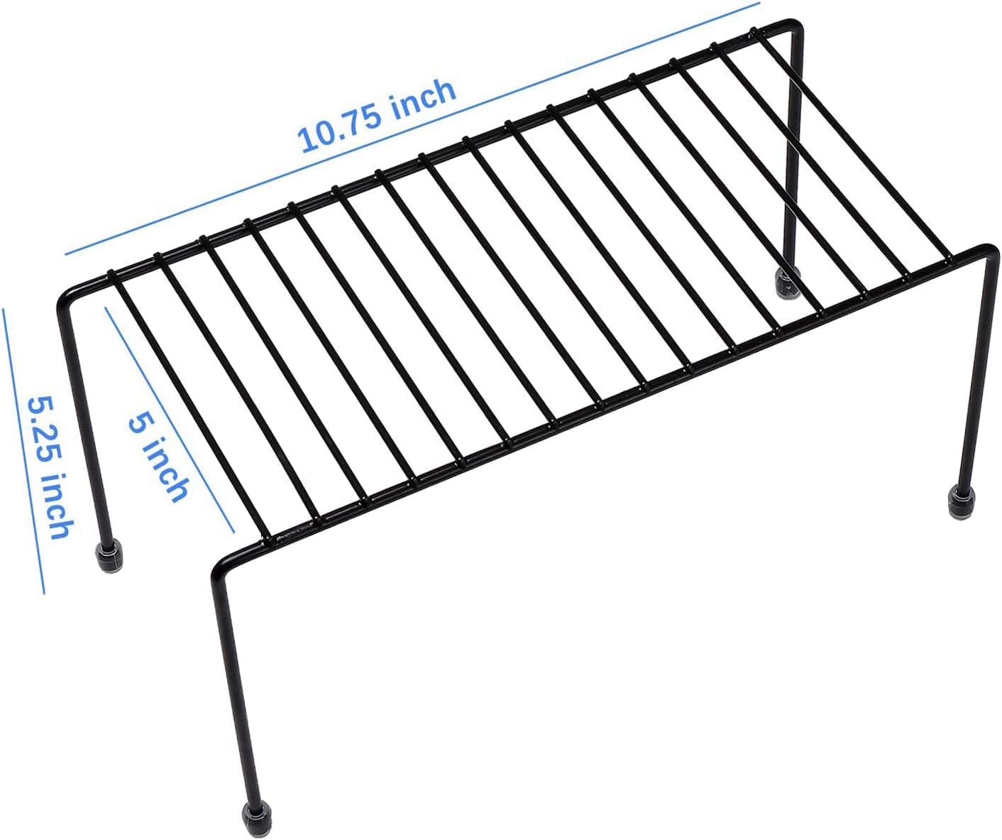 Kitchen Shelves, Cabinet Organization Mini Storage Shelf, Storage Rack Organizer for Kitchen, Fridge, Cabinet, Bathroom (Black 4)