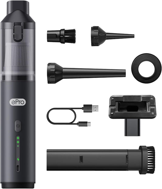 Cordless Car Vacuum, 4-in-1 Portable Mini Handheld Vacuum, 20000pa Suction Power, Upgraded Smart Display, 2 Suction Modes for Lightweight Air Dust Buster for Travel, Office, Home & Pet Hair