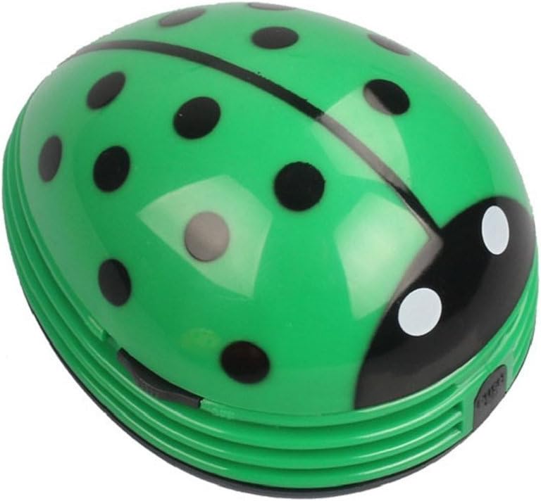 E ECSEM Cute Portable Cartoon Mini Desktop Vacuum Desk Dust Cleaner Crumb Sweeper(Green)