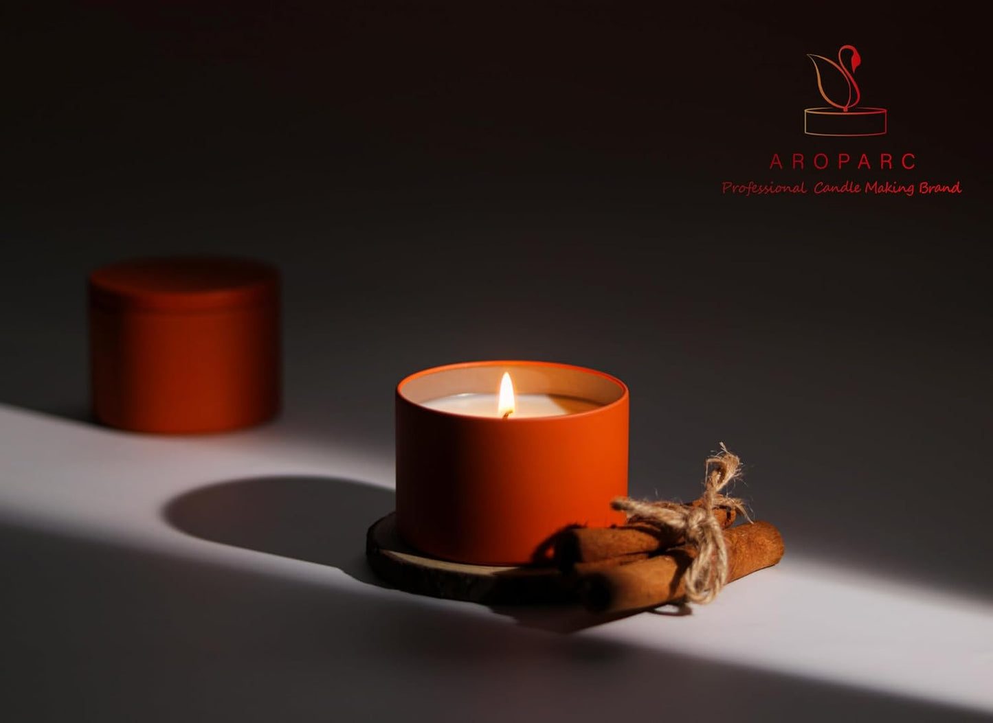 Aroparc Candle Tins 8oz with Lids, 24 Pack Seamless Candle Containers for Candle Making Supplies Empty Candle Jars - Orange