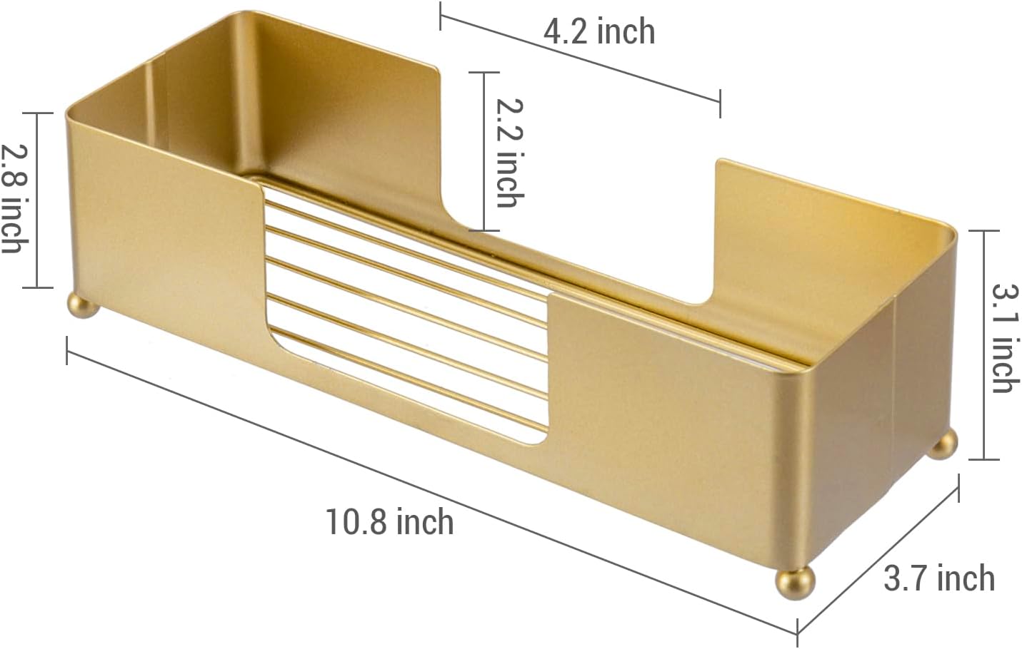 MyGift Modern Brass Tone Metal Tabletop Folded Hand Towel Holder, Commercial Countertop Tissue Dispenser Tray for Trifold, C-Fold and Z-Fold Towels, Set of 2